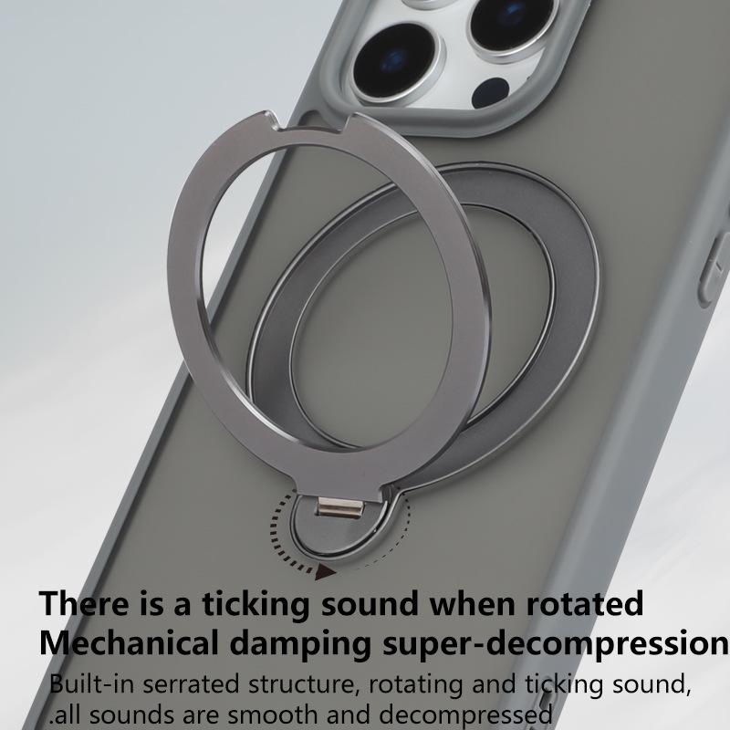 Etui z magnetycznym stojakiem iPhone 17 Pro Max, z ochroną obrotową z tłumieniem, o fakturze skóry