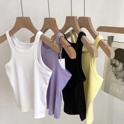 Női felsők Szexi Vágott felső Női Nyári Camisole Camis Fekete Fehér Női Sportruházat