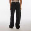 Womens Black Washed Wide Leg Jeans Loose Fit High Street Style Cotton Blend Denim Pants