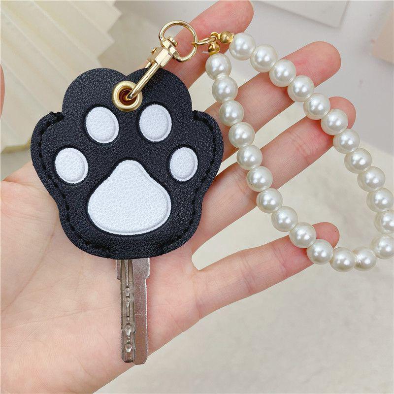 Personalized Cat Paw Keychain: Cute Women's Access Card Holder & Key Cover for Home and Vehicle