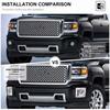Chrome Front Grill Bumper Fog Light Lamp Trim Cover Decor For GMC SIERRA 2014-15