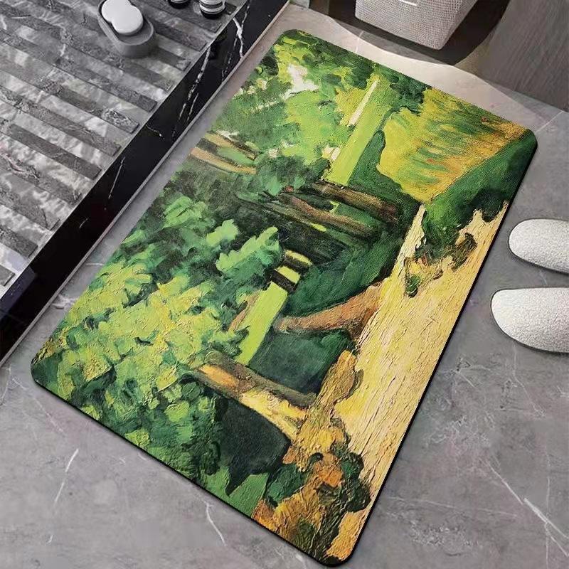 Notte Stellata & Campo di Grano Arte Impressionista Tappeto Blu Giallo Morbido Antiscivolo Tappeto per Soggiorno Camera da Letto Decorazione Casa