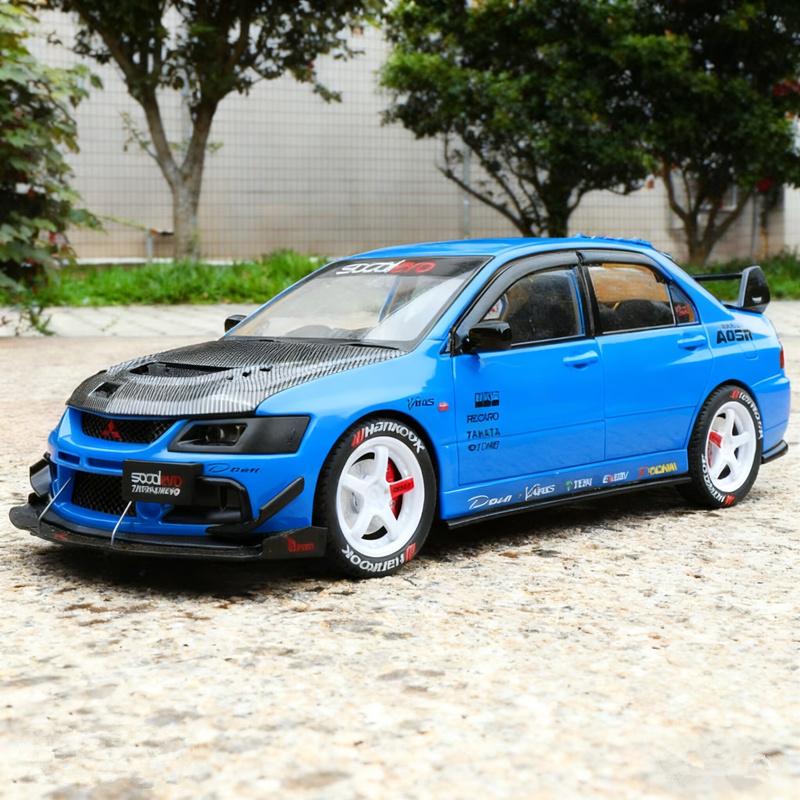 1:24 Mitsubishis Lancer Evolution 9 Alloy Sports Car Model Metal Modified Track Racing Vehicles Car Model Sound Light Kids Gifts