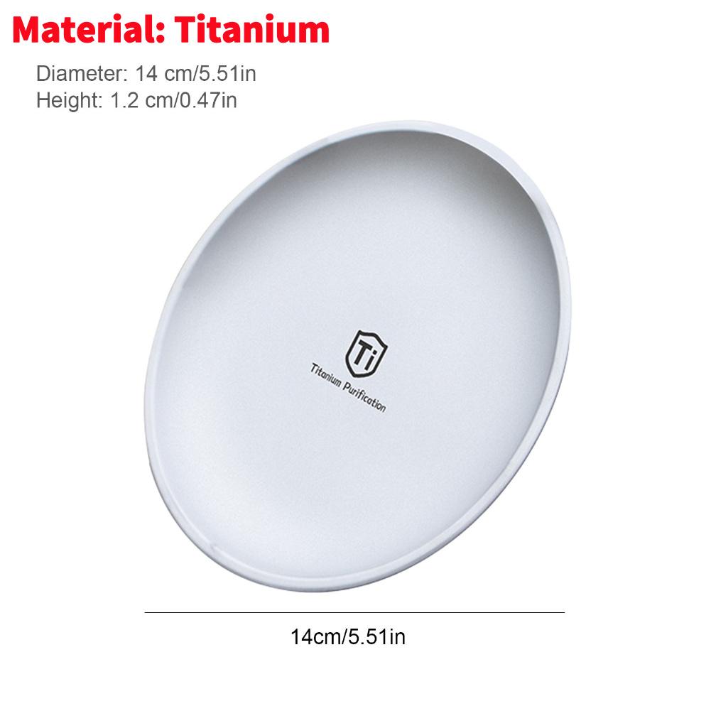 

Camping Tableware Titanium Ultralight Portable Outdoor Camping Round Plate Fruit Salad Dinner Dishes Tableware For Picnic