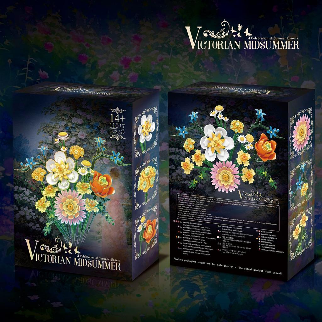 620 Pcs Victoria Midsummer Series Building Blocks Eternal Bouquet Moc Model Toy Kid'S Diy Toy Mother'S Day/Valentine'S Day Gifts