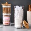 Scatola Portaoggetti Organizer per Cotton Fioc con Coperchio Design Trasparente Contenitore Multiuso per Dischetti di Cotone, Filo Interdentale