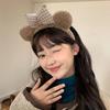 2025 Bowknot Little Bear Ear HairBand Female Winter Cute Cartoon Face Wash Hair Band HairHoop Korean Girl Hair Grotto Headband