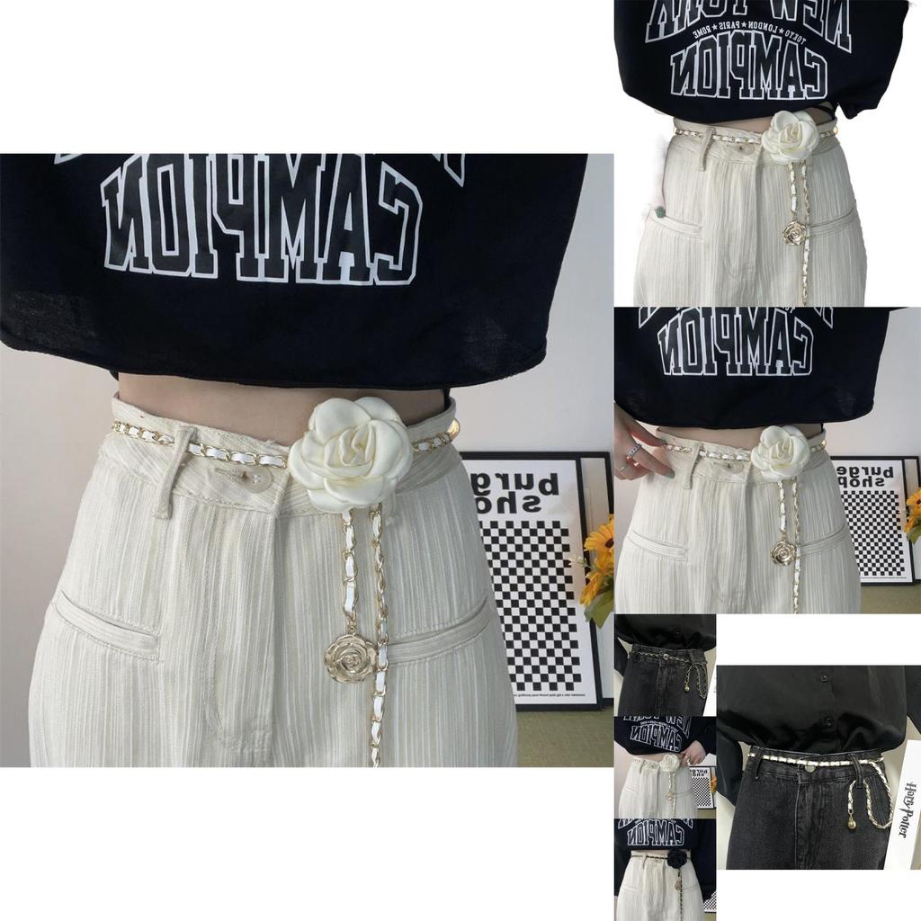 Trendy Ins Style Women's Sweet Floral Waist Chain Belt For Elegant Dress Outfits
