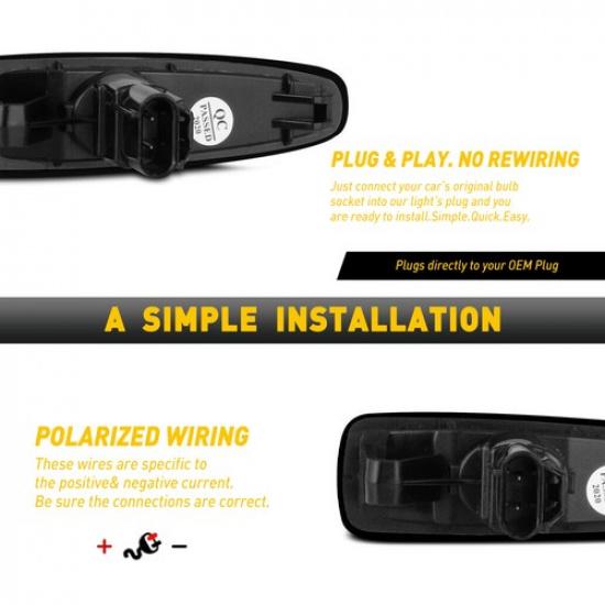 For Mitsubishi 07-13 Outlander Bumper Smoked Amber LED Len Side Light Marker