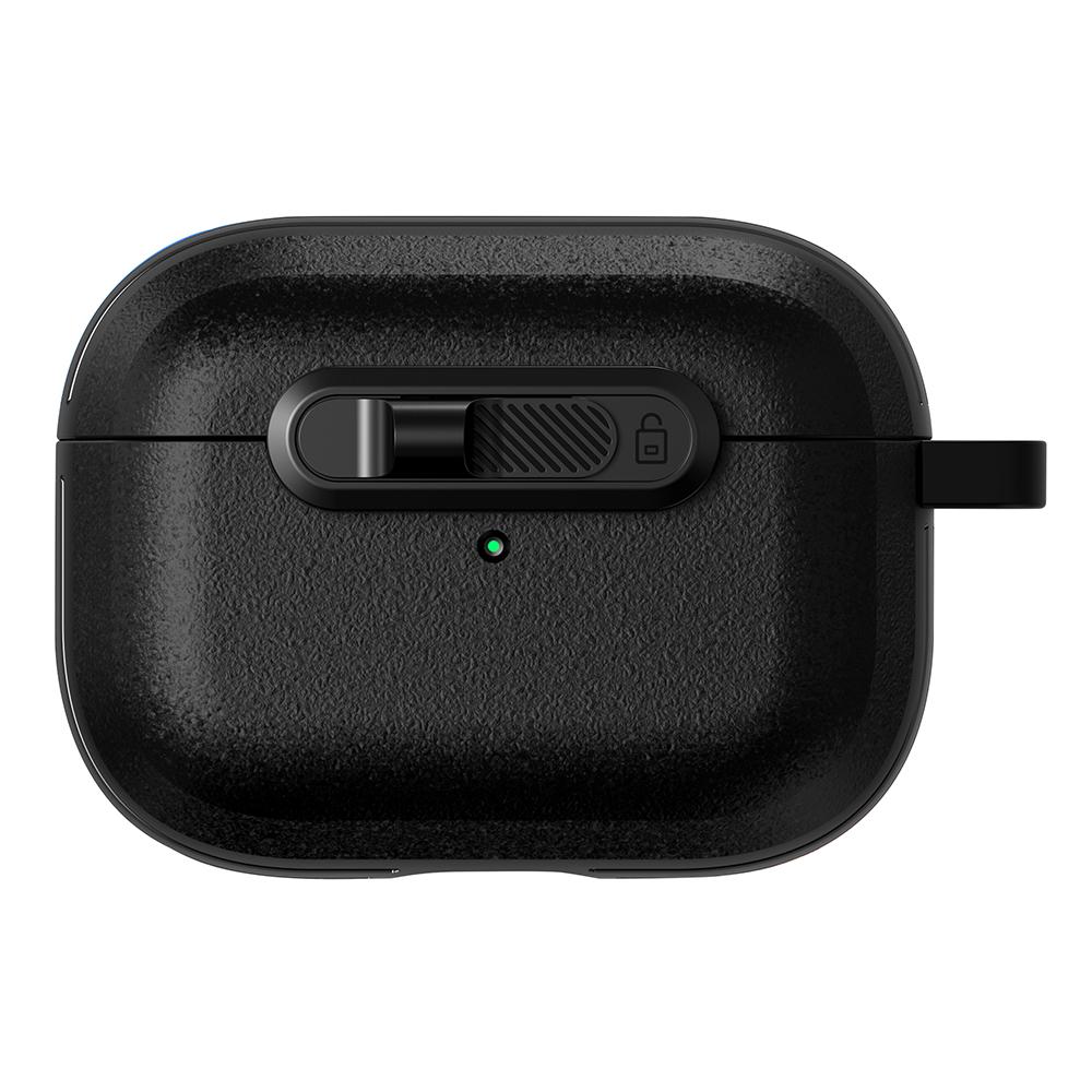 For Apple AirPods Pro Protective Case Lock Buckle Switch TPU + PC Wireless Earphones Cover with Carabiner