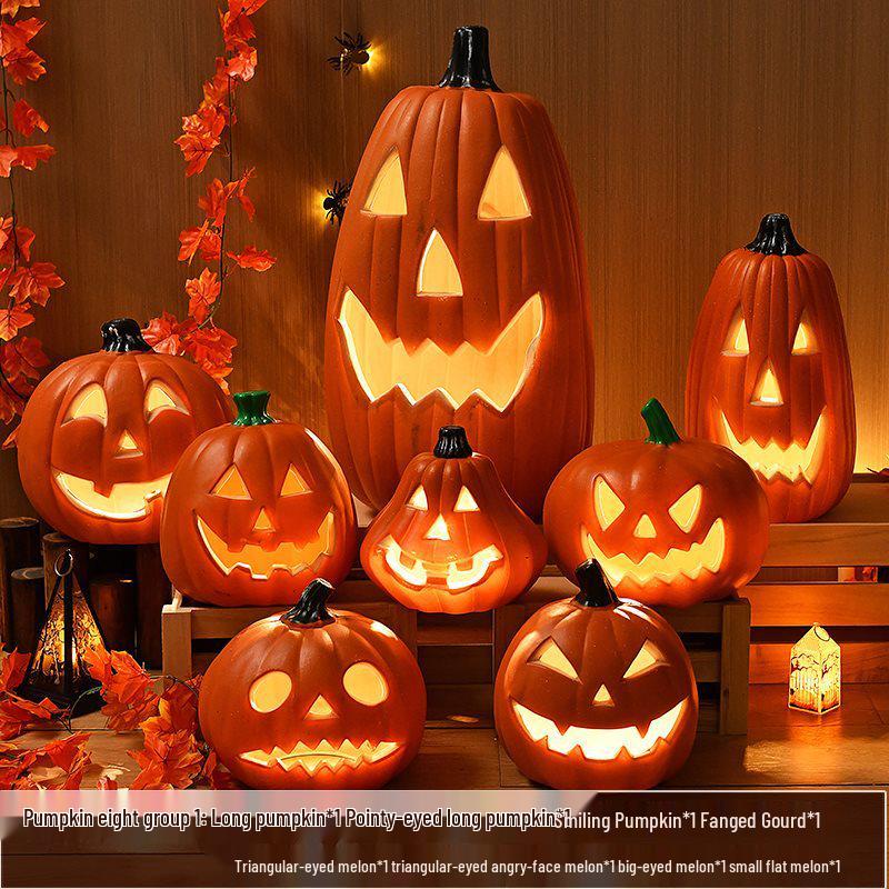 Halloween Light-Up Hollow Pumpkin Lantern for Outdoor Decor