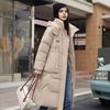 Winter Down Coat Neck Protection Stand Collar Padded Hooded with Pockets Zipper Closure Parka Windproof Heat Retention Daily Cold Weather