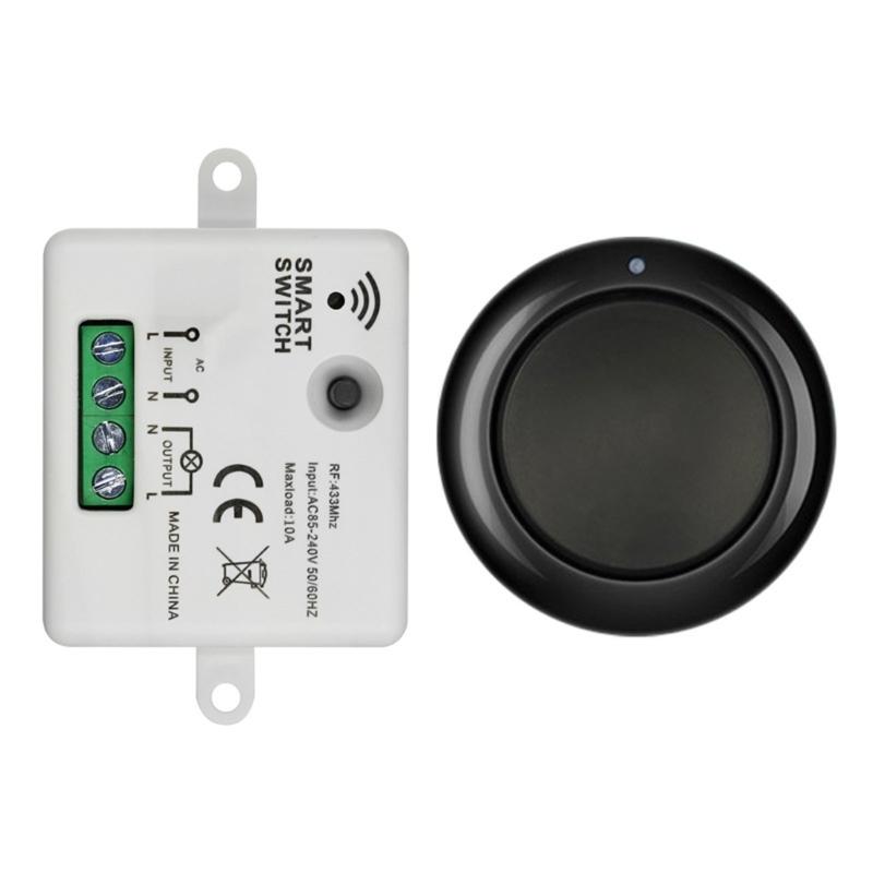 

220V Wall Panel with Remote Control Mini Relays Receiver 100-220V For Home Light Appliances And Garden Equipment 1 чёрный