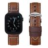 First Layer Real Cowhide Retro Leather Watch Strap Replacement for Apple Watch Series 1 2 3 4 5 7 8 9 SE Smart Watch Accessory