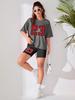 Women's Summer Set Number 23 Print Casual Shorts Set Sports Women's Shirt Shorts 2 Piece Street Wear Set Womens Summer Clothes