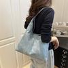 Premium sense large capacity tote bag summer new fashion solid color casual versatile portable shoulder armpit bag