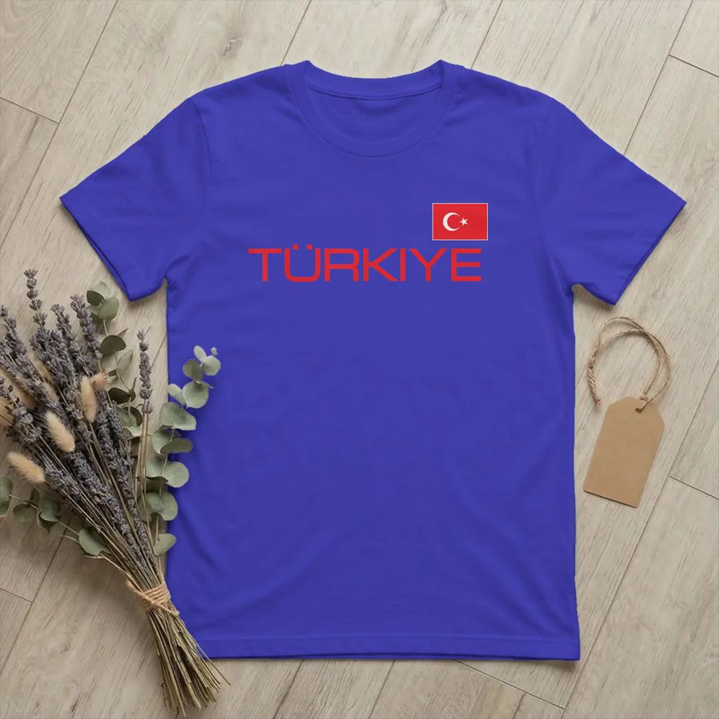 Flag of Turkey Souvenir Unisex T Shirt Turkish Patriot Cool Tees Short Sleeve Crew Neck TShirts Pure Cotton Plus Size Clothes