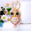 Crystal Diamond Owl Keychain Pendant - Cute Metal Ring Gift for Men, Women, Couples