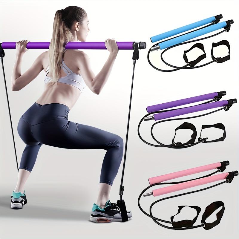 Portable Pilates Bar Kit with Adjustable Resistance Bands for Home Gym Workouts