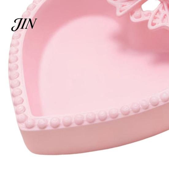 Narrative Space Decoration 3D Printed Bow Jewelry Tray, Cute Heart-Shaped Organizer, Stable Decorative Desktop Organizer Lightweight Luxury Desk Decor