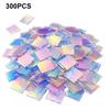 300/500Pcs Mini Iridescent Acrylic Squares, Translucent Holographic Tiles, Rainbow Acrylic Sheets for Mosaic Art, DIY Crafts, Light & Shadow Projects