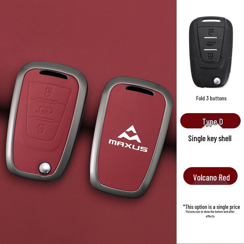 Compatible with 23 SAIC MAXUS V80 Models: Metal Key Cover with Genuine Leather Buckle.