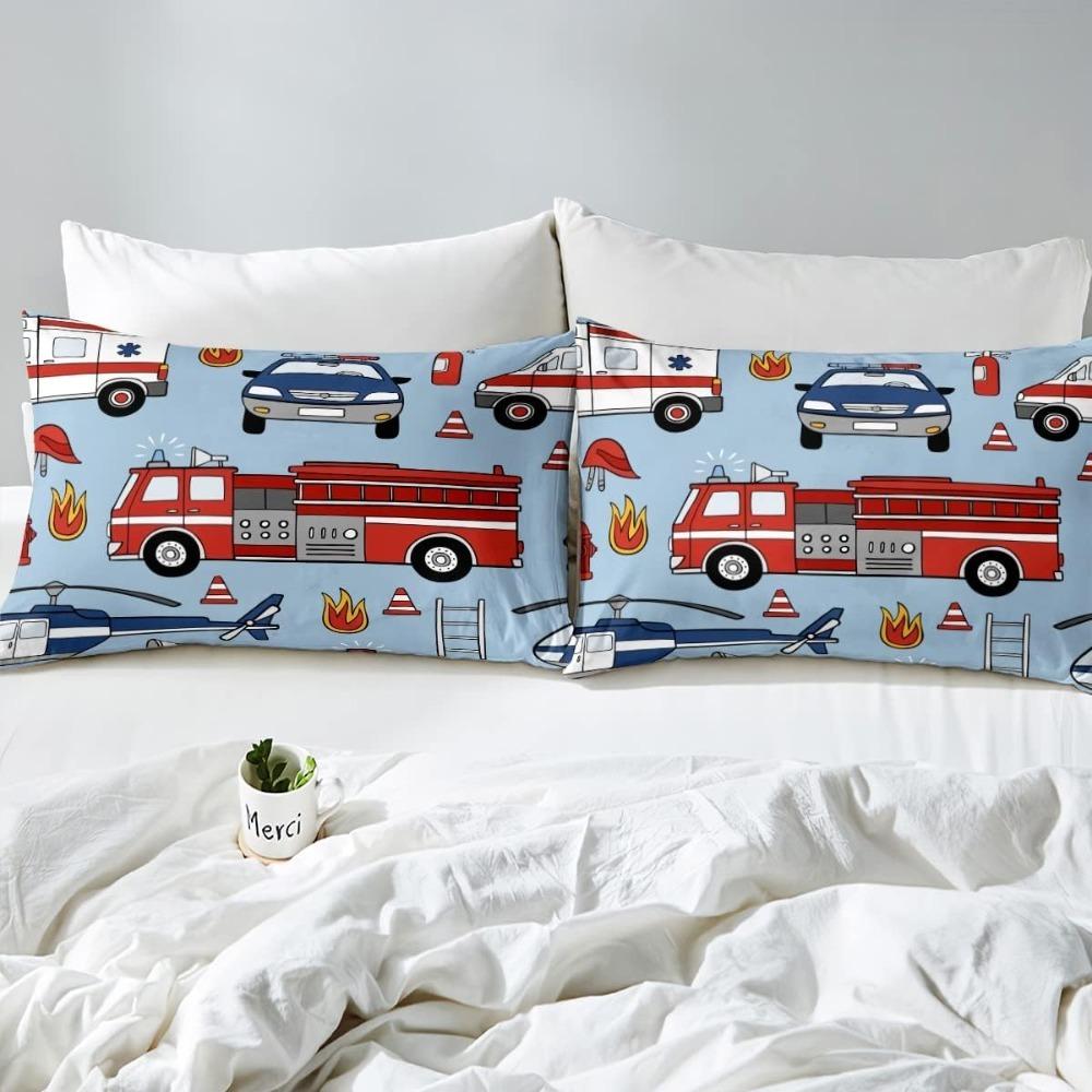 Cartoon  Car Aeroplane Toddler Bedding Motif,Microfibre Bedding Sets, Children's Bed  for Teenagers  Adult Red Blue Quilt Cover