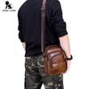 Casual Men's Shoulder Bag Made of Genuine Leather