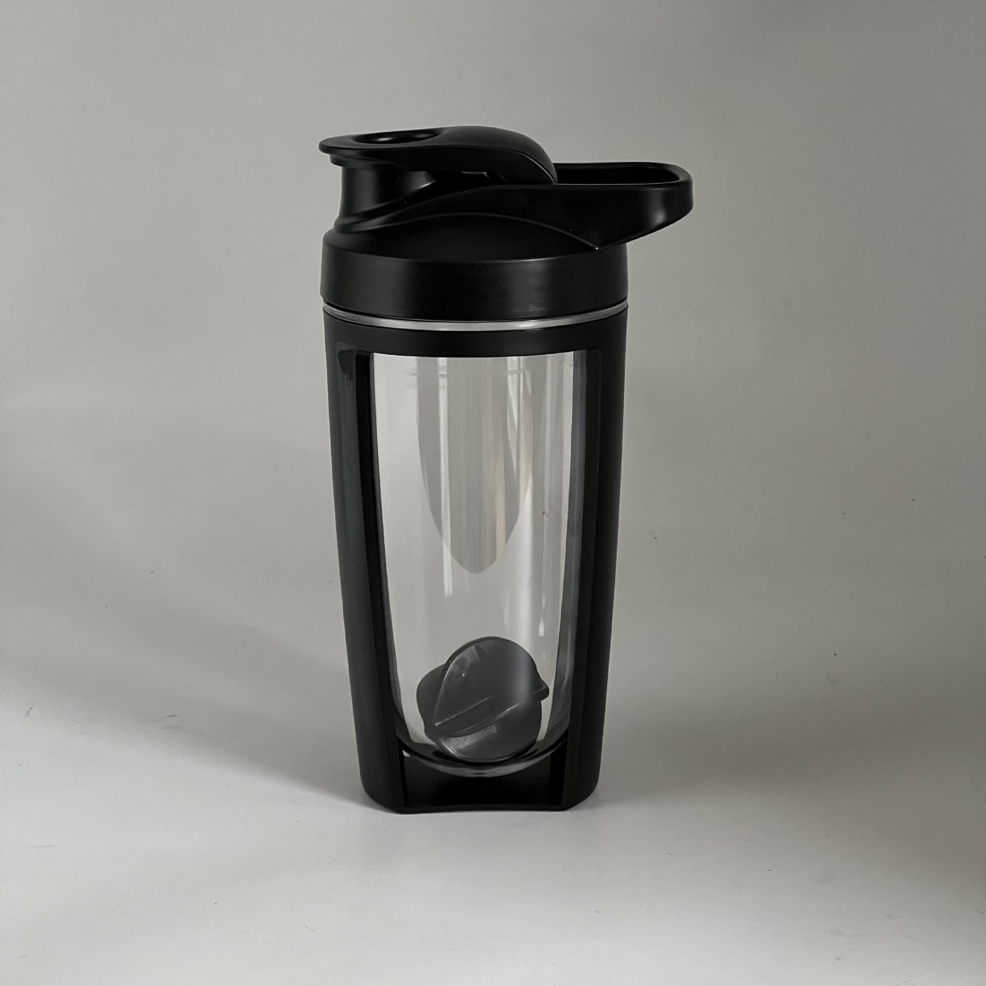 

Shaking Cup 500ML Plastic Double - Layer Graduated Durable Leakproof Protein Shake Mixing for Fitness Sports Bottle Water чорний