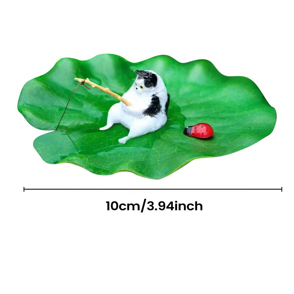 Fishing Cat Aquariums Decorations Fishtanks Hangable Decors Landscape Aquatic Pet Fishtank Ornament Desktop Accessories
