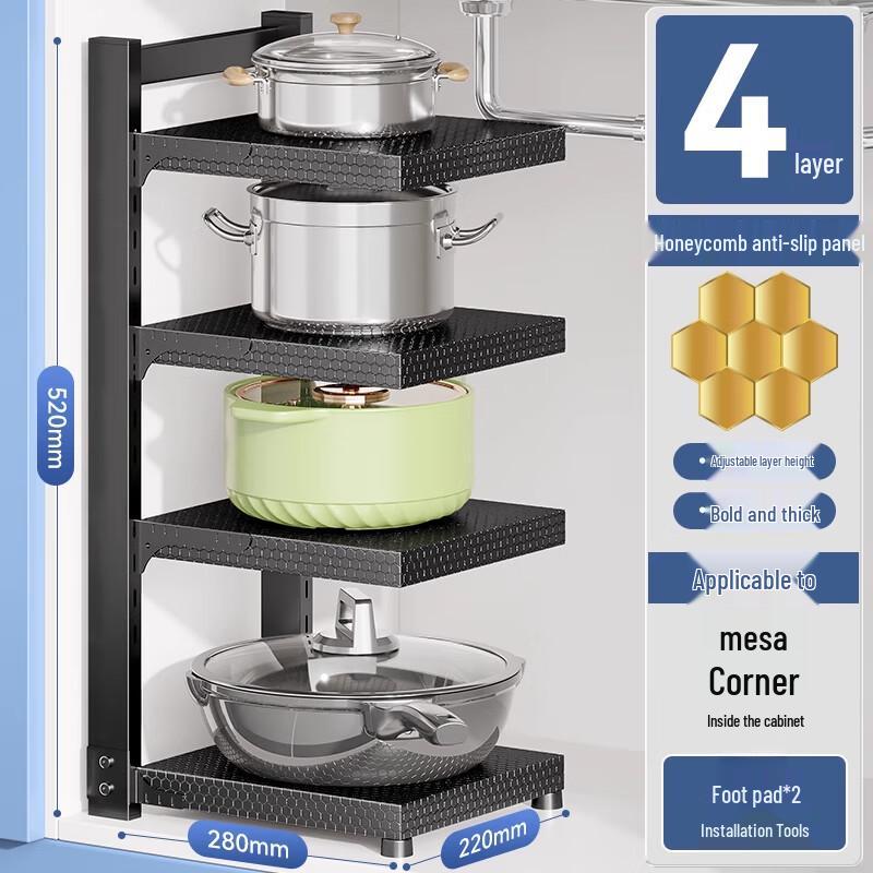 Yunshuang Multi-functional 4-Layer Kitchen Storage Rack