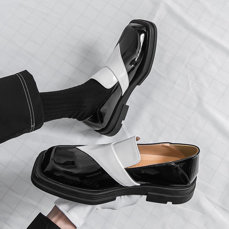 Fashion Hombre Casual men's leather shoes Luxury designer classic style Party and business office or daily work Thick soled loafers