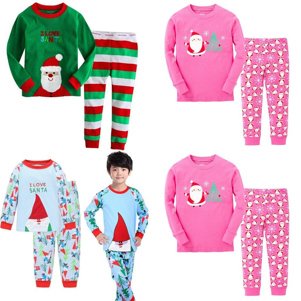 New Cotton Blend Christmas Outfit Set For Kids Cozy Soft Comfortable Sleepwear