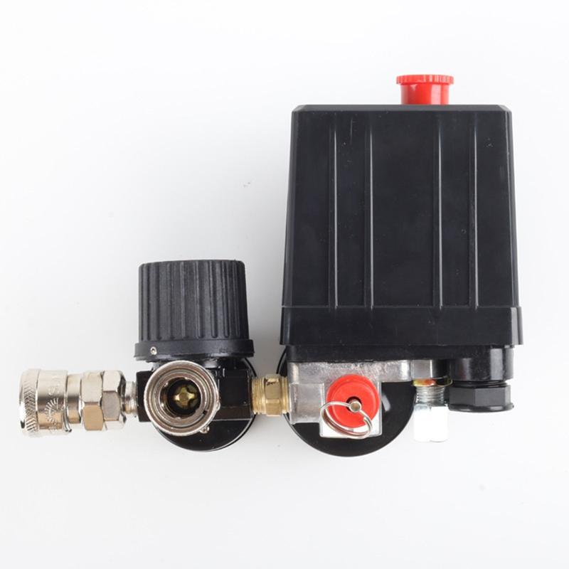 Válvula de Controle para Bomba de Ar 3000L/Min Manômetro 0-180 PSI Regulador 220V/380V Interruptor de Controle de Pressão para Compressor de Ar