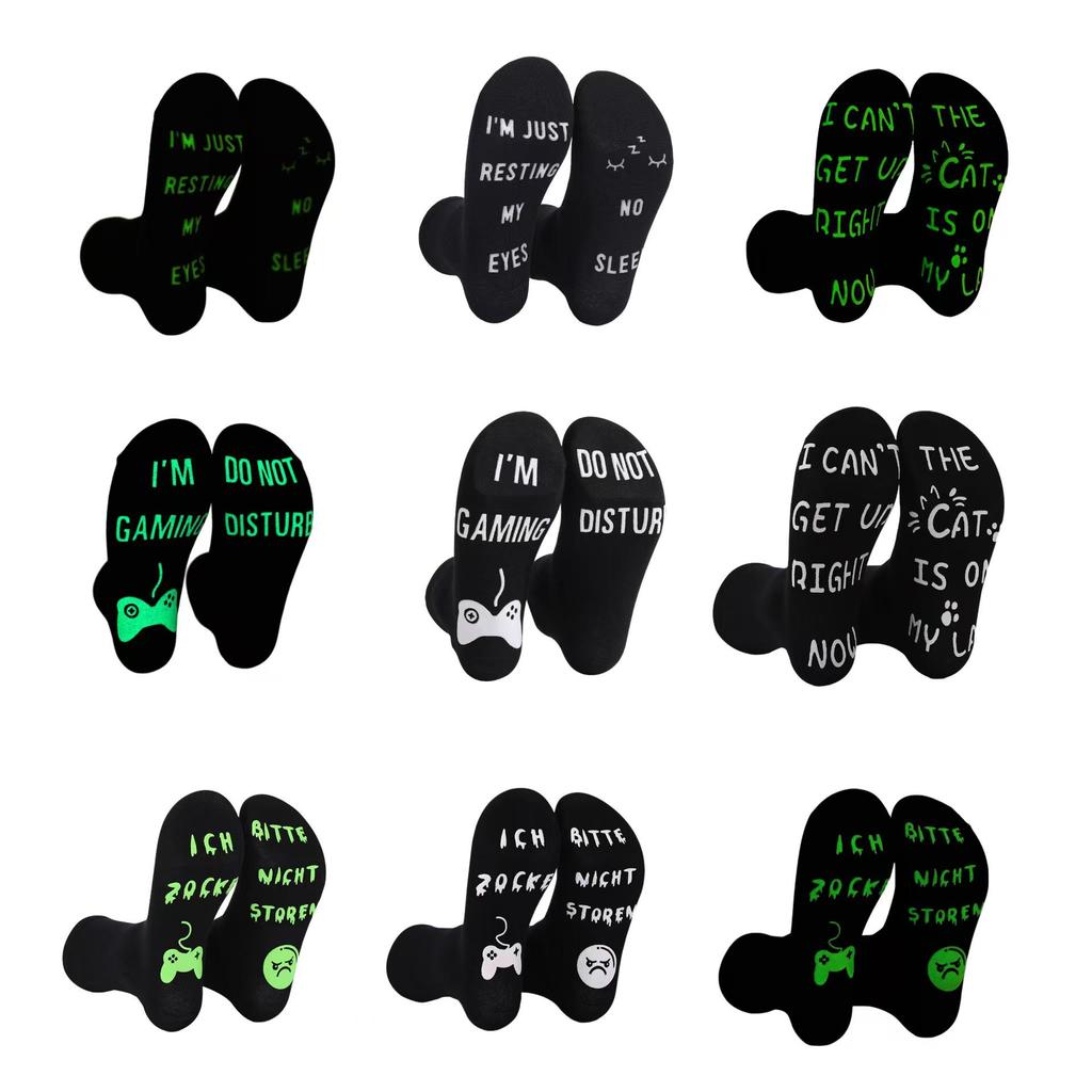 Trendy Luminous Gaming Socks: Sweat-Absorbing, Non-Slip, Large-Size