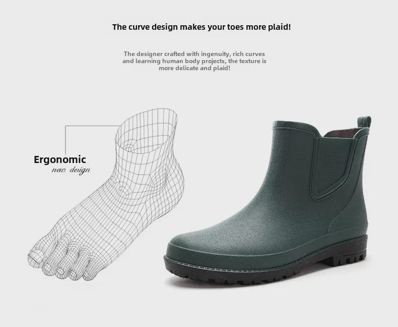 Verschleißfeste, rutschfeste Wasserschuhe für Herren: Ganzjahres-Regenstiefel zum Angeln, für die Küche und die Autowäsche