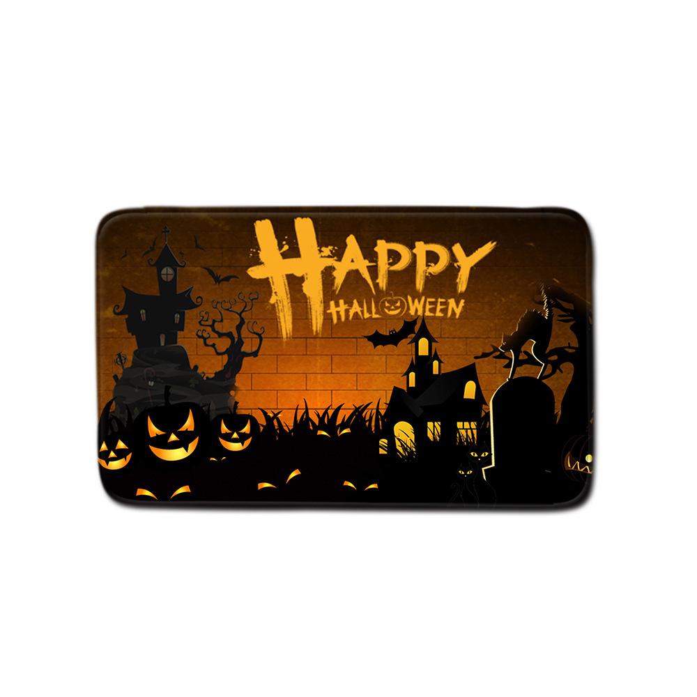 Halloween Bathroom Shower Curtain Floor Mat Combination Four-Piece Set Bathroom Toilet Carpet Door Mat