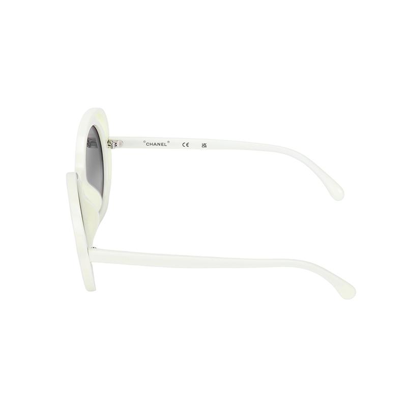 CHANEL Gradient Lenses Acetate Irregular Sunglasses Women's Beige