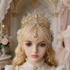 Corona con nappe della Madonna: Diadema di Perle da Sposa e per Compleanni, Acconciatura Stile di Corte per Donne
