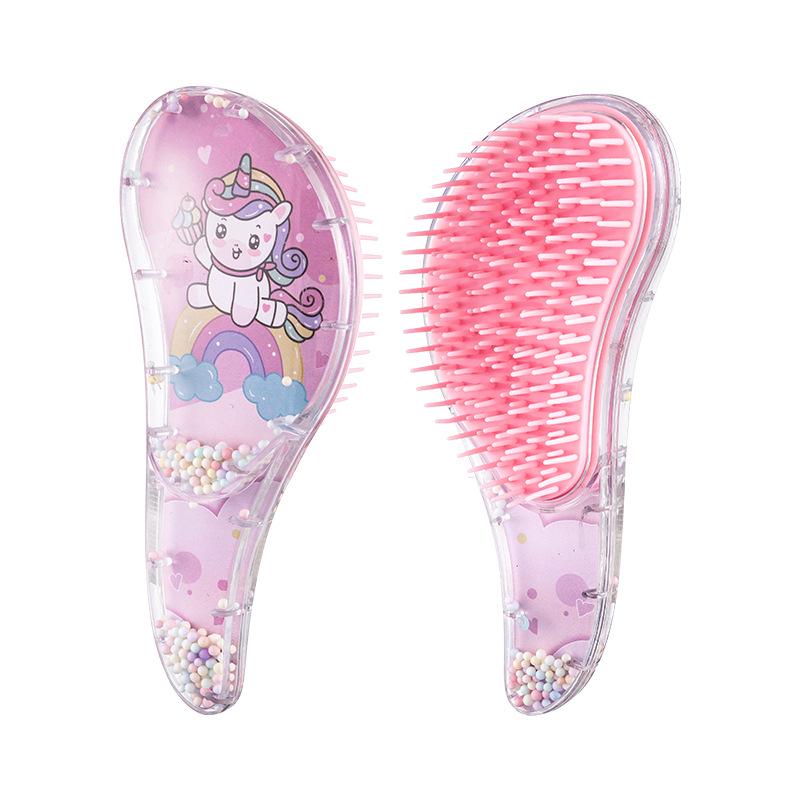 UK Transparent Anti-Tangle Straight Hair Comb for Girls - Magic Massage Long Handle Pet Comb