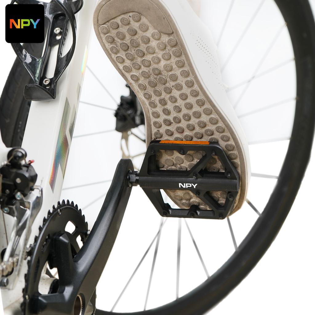 NPY NEW Double DU Bearing Bike Pedals with Reflector for Mountain Road Cycling Flat Bicycle Platform Pedals Cycling Accessori 6