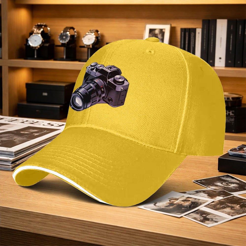Photography Camera Print Adjustable Baseball Cap For Men Women Unisex Outdoor Sports Hat For Fishing Golf Camping Hiking