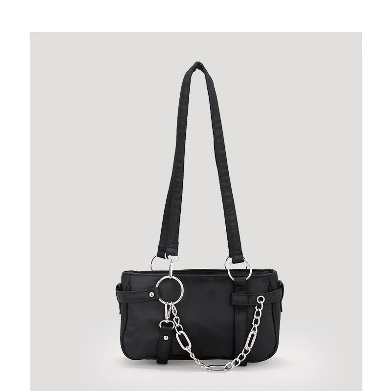 

Niche Design High-end Dark AGB Hot Girl Heavy Industry Chain Oxford Cloth Single Shoulder Underarm Bag 2025 Trendy Brand чёрный