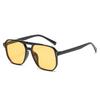 Classic Big Pilot Sunglasses Women Vintage Double Beam Yellow Orange Lens Sun Glasses Female Candy Color 70s Eyewears UV400