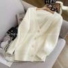 White Imitation Mink Sweater Cardigan Women's Autumn and Winter New Soft Top Thickened Loose Lazy Wind Knitted Sweater Jacket