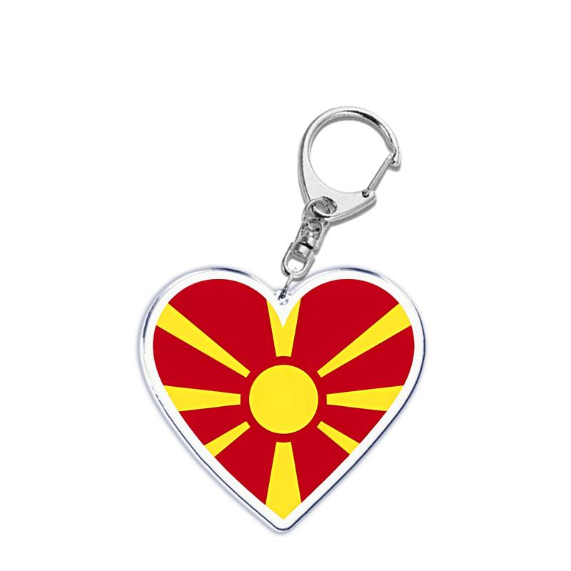 France Scotland Germany Country Love Heart Keychains Ring for Accessories Bag Pendant Key Chain Llaveros Ewelry Fans Gifts