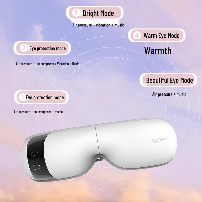 OGAWA Foldable Smart Eye Massager with Heat and Bluetooth