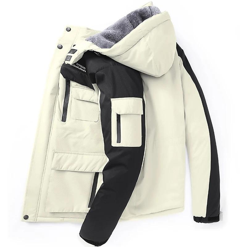 Winter Plus Velvet Thickened Couple Cotton Coat Windproof Waterproof Plus Fat Plus Size Warm Cold-proof Jacket