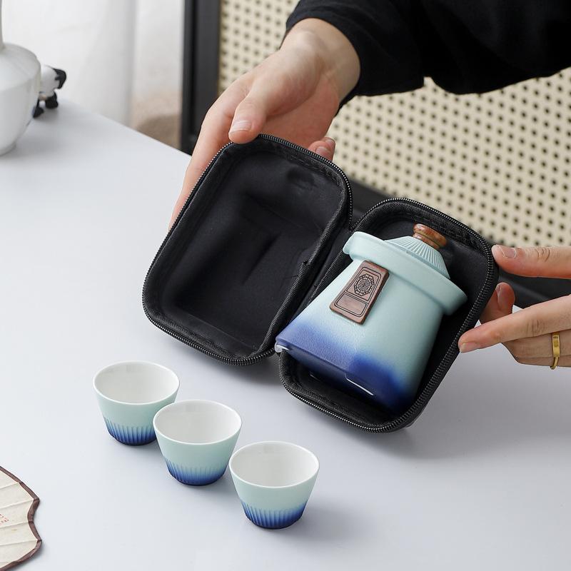 Chinese Palace Museum Creative Palace Style Travel Tea Set Quick Guest Cup Portable Outdoor Business Hand Gift Teaware Sets