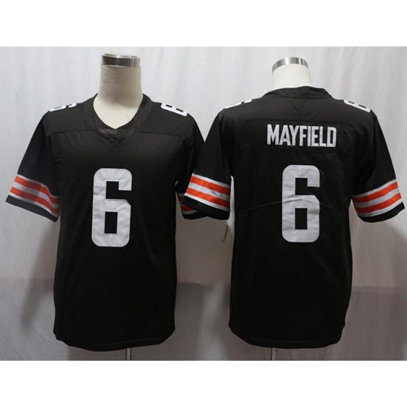 Mens American Football Jersey Brown Team Beckham Jr 13 Mayfield 6 Retro Style Fan Wear Rugby Sports